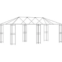 Syfax Cadre de Gazebo 6 x 3 m Noir Acier