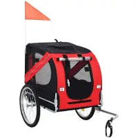 Prolenta Maison Exclusive - Remorque à vélo pour chiens, rouge et noir