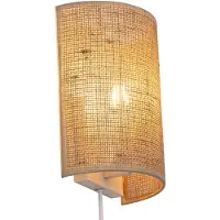 Alpinaluz Applique murale TOSSA avec corde de jute beige, abat-jour en tissu avec intérieur en acrylique, interrupteur intégré et douille E27 pour un éclairage d'ambiance chaleureux