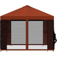 vidaXL Kiosque de jardin avec parois latérales, 3 x 3 m, couleur terre cuite