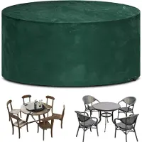 Markenlos Housse pour table de jardin - imperméable - ronde - Ø 163 x 71 cm - verte - polyéthylène
