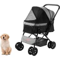 OEM Petit chariot pour chien, pliable, 20 kg, noir/gris, avec panier