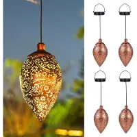 OEM Décoration de jardin à énergie solaire, lot de 4, étanche, motif cachemire