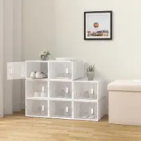 Markenlos Boîtes à chaussures transparentes, lot de 8, empilables, 25 x 19 x 35 cm, en plastique