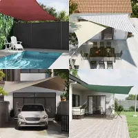 Syfax Voile d'ombre Gris clair et blanc 6 x 5 m