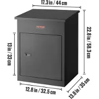OEM Boîte à colis murale noire 44 x 35 x 58 cm avec code à chiffres