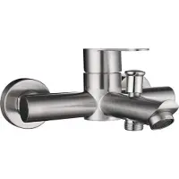 Famanu Mitigeur monocommande en acier inoxydable pour baignoire et pomme de douche, mitigeur de salle de bains