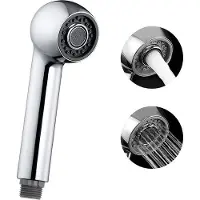 Famanu Pomme de douche à jet puissant avec fonction d'économie d'eau, chromée, raccord 1/2 pouce