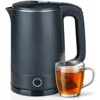 Alpina Bouilloire électrique 1,5 l 1850-2200 W - Bouilloire pour 6 tasses d'eau chaude - Fait bouillir l'eau en 3-4 minutes - Bouilloire avec arrêt automatique - Noir
