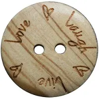 OEM Vis à bois à deux filets avec motif LIVE LOVE LAUGH, en bois d'olivier véritable et nervures partiellement visibles (10 pièces) (27 mm) (retiré de LIVE LOVE LAUGH)