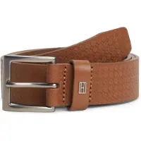 Tommy Hilfiger Ceinture 'Flag Plaque Embossed' marron