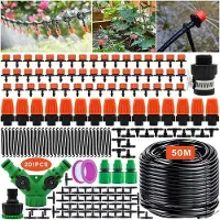 Famanu Kit d'arrosage de jardin comprenant 201 accessoires et un tuyau de 50 m pour les plantes