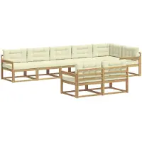 vidaXL Ensemble de canapés d'extérieur , 6 pièces, blanc et crème, en polyester