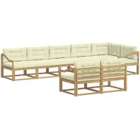vidaXL Ensemble de canapés d'extérieur , 6 pièces, blanc et crème, en polyester