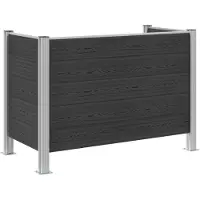vidaXL Clôture pour poubelles Gris 161 x 85 x 115 cm Aluminium et WPC
