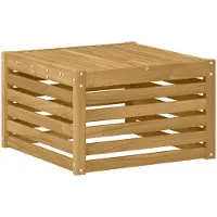 vidaXL Table d'extérieur en bois massif d'acacia, blanche, 59 x 59 x 37 cm
