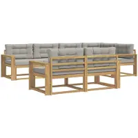 vidaXL Ensemble de salon de jardin , 6 pièces, blanc et gris clair, en polyester