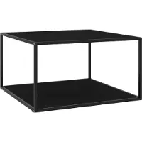 Syfax Table basse Noir avec verre noir 90x90x50 cm