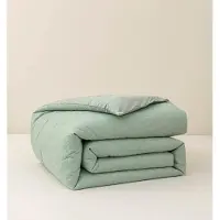 Famanu couette 4 saisons - 400 g/m² - toute l'année - douce et moelleuse - 2 taies d'oreiller - microfibre - vert - 200 x 200 cm couette sans housse et lavable