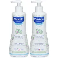 Mustela Bébé Enfant Gel Lavant Doux à l'Avocat BIO Peau Normale 2x500 ml Gel Douche