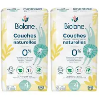 Biolane Couches Naturelles Taille 4 - Ultra-Absorbant Zéro Fuite 2x44 pc(s) Couches
