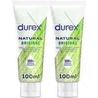 Durex Gel Lubrifiant 100% d'origine Naturelle - Formule Originale - 100ml 2x100 ml Lubrifiant(S)