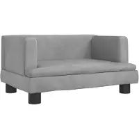 Syfax Lit pour chien gris clair 60x40x30 cm velours