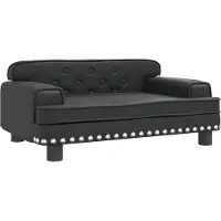 Syfax Lit pour chien noir 70x45x30 cm similicuir