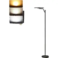 OEM Lampe sur pied à LED, à intensité variable, avec télécommande, 1 unité, 18 W, noir