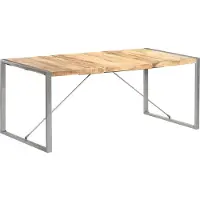 Syfax Table à manger 180x90x75 cm bois de manguier massif brut