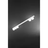 Perenz Plafonnier 10S48482 En Métal Blanc Mat Avec 5 Diffuseurs Sphériques En Verre Soufflé Blanc Dépoli - Design Moderne Et Élégant Signé .