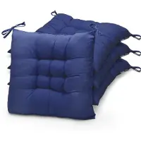 Unyqoos Coussin de siège (lot de 4) : 40 x 40 x 5 cm – Polyester respirant, rembourrage en coton, bandes antidérapantes, lavable à 30 °C, pour intérieur et extérieur