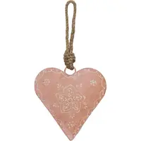Clayre & Eef Pendentif Cur 10x3x10 cm Rose Fleur de Fer