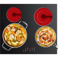 CDV Plaques vitrocéramiques , 60 cm, encastrables, 4 zones, 9 niveaux,tactile, 6600 W, CDVER66BB