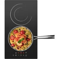 CDV Plaque de cuisson électrique 30 cm, vitrocéramique, 2 zones, 9 niveaux de puissance,tactile, 3200 W, CDVER322