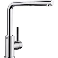 Unyqoos Robinet de cuisine argenté – mitigeur monocommande moderne avec un bras pivotant à 360°, fonction de démarrage à l'eau froide, cartouche en céramique, tuyaux de raccordement de 350 mm