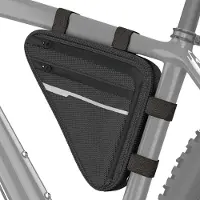 Unyqoos Sacoche de cadre pour VTT, 25 x 6 x 22 cm (1,5 L) – étanche, réfléchissante, design triangulaire, espace pour un cadenas jusqu'à 110 cm