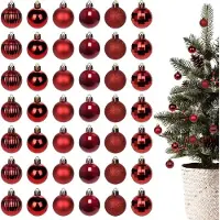Unyqoos Ensemble comprenant 42 boules de Noël en plastique, incassables et de finition mate, offrant 6 finitions différentes pour la décoration du sapin et des fêtes