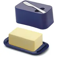 Unyqoos : Boîte à beurre avec couteau en acier inoxydable – Boîte à beurre compacte pour plan de travail et porte de réfrigérateur, empilable, en plastique, protège contre les odeurs