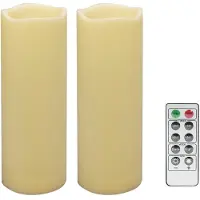 Unyqoos Ensemble – 2 bougies LED étanches pour l'extérieur, avec effet scintillant, télécommande et minuterie