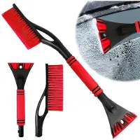 Unyqoos Brosse à neige et grattoir à glace 2-en-1 pour voitures, SUV et camions, en ABS avec tête de brosse polie anti-rayures, longueur de 60 cm, largeur de travail de 20 cm, poignée en mousse antidérapante