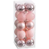 Unyqoos Ensemble de 20 boules de Noël roses – décorations résistantes aux chocs et aux intempéries, idéales pour l'intérieur et l'extérieur, et parfaites pour décorer tables et pièces