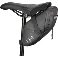 Unyqoos Sacoche de selle – étanche et réfléchissante, en Oxford/PU 600D, à fixer sous la selle, avec fermeture Velcro réglable, pour vélo de course/VTT/vélo pliable