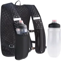 Unyqoos Sac à dos de course et de vélo ultra-léger, 5 litres, avec une gourde intégrée de 500 ml, des bandes réfléchissantes, un tissu en nylon respirant et une sangle de poitrine réglable