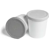 Unyqoos - Lot de 2 récipients isothermes de 1 litre – Bouchons en silicone sans BPA (gris clair/gris foncé), plastique, 13,5 x 12,1 cm, lavables au lave-vaisselle