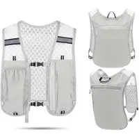 Unyqoos : gilet de course respirant, léger et multifonctionnel, avec dos en mesh, réglable, et doté d'un grand compartiment dorsal pour téléphone, clés et gourde