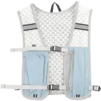 Unyqoos Laufweste 5 L – Gilet de course léger et respirant, fabriqué en nylon déperlant avec des empiècements en mesh, des éléments réfléchissants et une sangle de poitrine réglable, unisexe, 125 g
