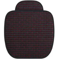 Unyqoos Coussin de siège auto en fibres de chanvre – respirant et antidérapant, protection pour les sièges avant, motif à carreaux noir et rouge, 52 x 51 cm