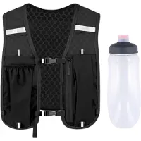 Unyqoos Gilet de course réfléchissant avec système d'hydratation de 550 ml – ultra-léger, imperméable et réglable, idéal pour la course à pied, le vélo et la randonnée