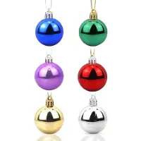 Unyqoos Ensemble de 12 boules de Noël en plastique coloré , diamètre 3 cm – décorations résistantes aux chocs et imperméables, pour intérieur et extérieur, avec ruban de suspension